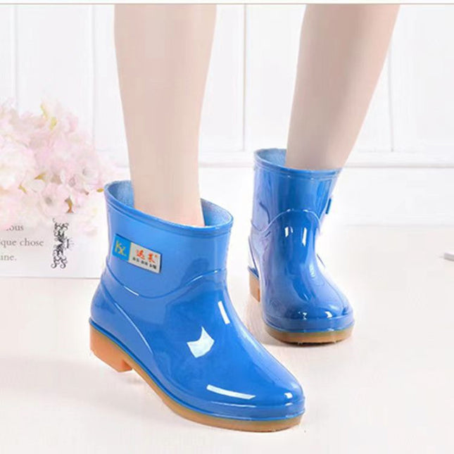 Authentic Xunlai Men's Spring & Fall Short-Tube Water Shoes, Four-Season Waterproof Kitchen Chef Water Boots, Canteen Women's Rubber Shoes, Outdoor Rain Boots