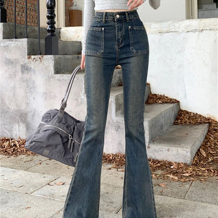 Tassel Flared Jeans for Women, Autumn 2025 New High-Waisted Stretchy Slim-Fit Frayed Bell-Bottom Floor-Length Pants
