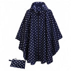 Zipper cloak style-blue polka dots