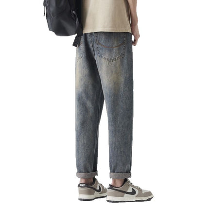 Danbaoni | New Product 2026 Spring and Summer Loose Tapered Harem High Street Retro Trendy Jeans for Men Retro Blue