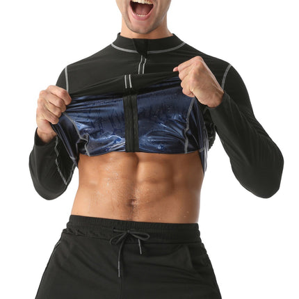 Amazon Men's Sports Long Sleeve Corset Running Fitness Sweat Shaping Garment Abdominal Sauna Cross-Border Corset