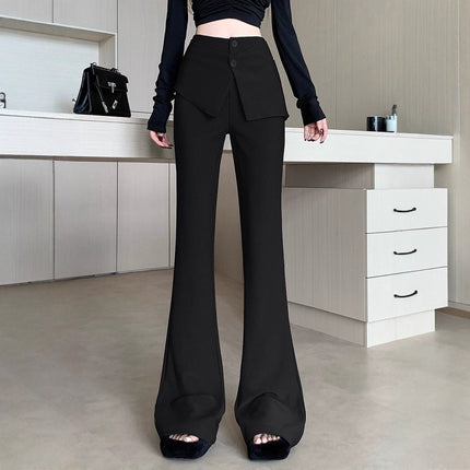 American-Style Spicy Girl Detachable Butt Curtain Slim Fit Flared Pants Women's Design Autumn New Trendy Niche Casual Pants