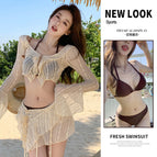 brown (four-piece swimsuit) / Wholesale please shoot [free size]]