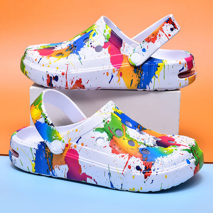 Heat Transfer Cave Shoes Women's EVA New Graffiti Street Hip Hop Garden Shoes European and American Fashion Beach Sandals