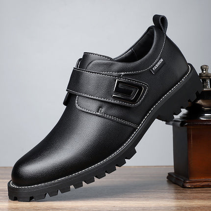 2024 New Men's Leather Boots Fashionable All-match Soft Bottom Simple Office Young Men Driving Dual-use