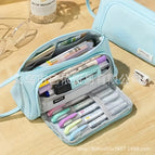 Oxford cloth triangle pencil case [light blue]