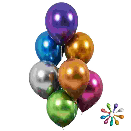 Cross-border wholesale 2.8g 12-inch metal balloon birthday decoration balloon wedding arrangement metal latex balloon