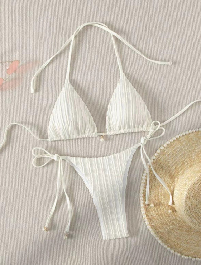 European and American New Sexy Bikini Bikini Split Swimsuit Two-piece Set Drawstring Strap Backless Cross-border Xingcheng