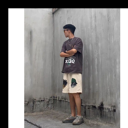 National fashion ins high street summer loose Korean style versatile shorts men's and women's niche sports casual couple's cropped pants