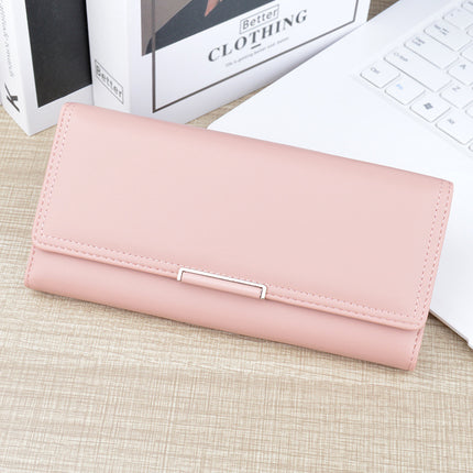 New Wallet Women's Long Multi-Card Wallet Soft Wallet Fashionable Simple Three-Folding Large Capacity Clutch Card