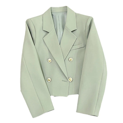 Emerald Green Short Suit Jacket Women's 2023 Spring and Autumn New Style Small High-Level Casual Elegant Suit Top