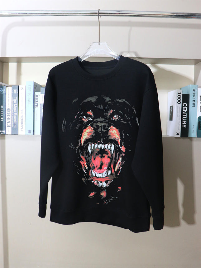 175kg Foreign Trade Exclusive Plus Size American Style Digital Print Dog Head Crew Neck Casual Fashion Sweatshirt with Personality