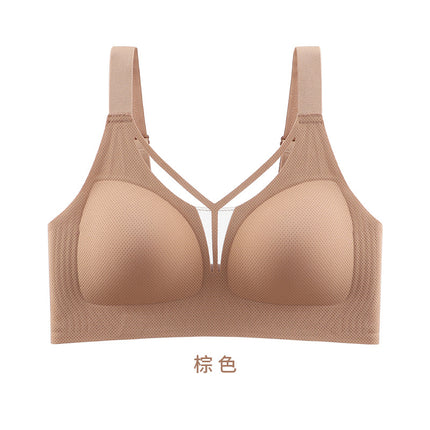 Plus-Size Seamless Bra Without Underwire, Comfortable, Push-Up, Anti-Sagging, Thin Bra for Large Busts, Makes Big Busts Look Smaller, Plus-Size Bra