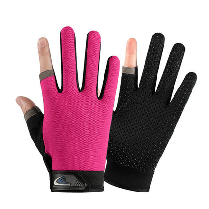 Exposed Two-Finger Fishing Gloves Men's Outdoor Sunscreen Non-Slip Cycling Luya Breathable Touch Screen Thin Sports Cycling Gloves