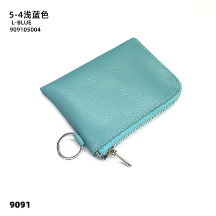 First-Layer Cowhide Zipper Coin Purse Bank Card Coin Small Leather Bag with Key Ring Mini Genuine Leather Coin Purse Wholesale