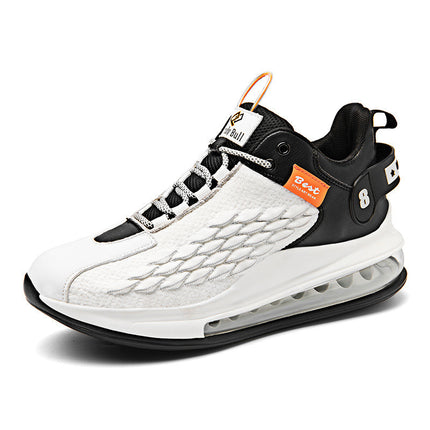 2025 New Men's Shoes Casual Sports Shoes Fish Scale Large Air Cushion Chinese Large Size Trendy Sports Casual Shoes