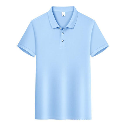 High-Quality Ice Silk Short-Sleeved Polo Shirt with Custom Printed Logo, Summer Breathable Lapel Quick-Drying Work Clothes, Work Clothes Printing