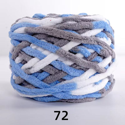 Factory wholesale 100g thick ice strip wool single-strand woven wool ball hook crochet slippers thread self-woven wool ball