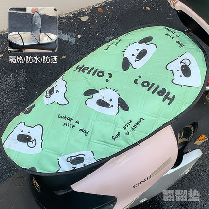 Creative cartoon memory cloth aluminum film summer sunscreen heat insulation waterproof electric car cushion motorcycle dustproof flip pad