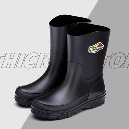 Fashionable 25 High Rain Boots Black Men's Rain Boots Cross-Border Environmentally Friendly Large Size 39-48 Wading Rubber Shoes Non-Slip Fishing Boots