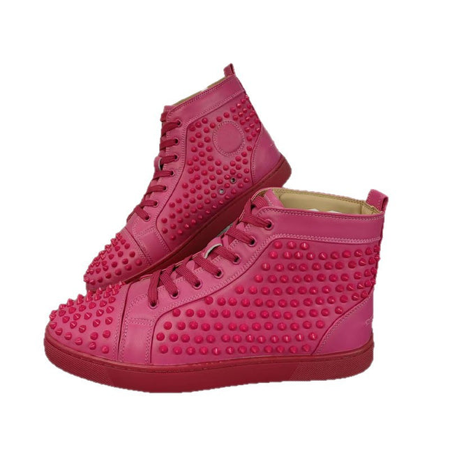 Cl European Casual Men's Sneakers Trendy Brand Sports Shoes Suede Hip-Hop Rivet High-Top Suede Cross-Border Hot Style