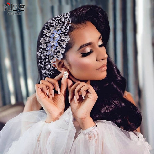 Youlapan Bridal Jewelry European and American Style Headpiece, Purely Handmade Rhinestone Hair Comb, Wedding Hair Accessory Hp279