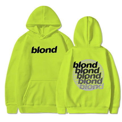 Amazon Autumn and Winter Pullover Sweater Blond Printed Loose Hoodie New European and American Men's Casual All-match