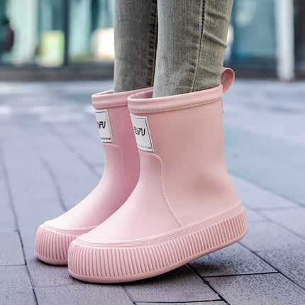 Cross-Border 2024 New Version of Rain Boots for Women, Fashionable and Versatile Rain Boots, Waterproof, Non-Slip, Comfortable and Wear-Resistant, Women's Water Shoes for Camping