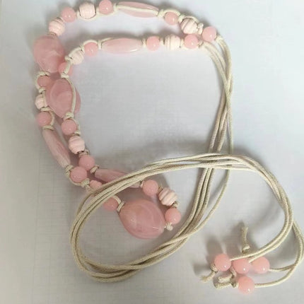 Bohemian style democratic style retro casual waist chain dress waist accessories pink woven waist chain