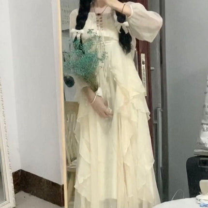 Fairy Dress Suit for Women 2024 Summer New Elegant Fairy Skirt chic Gentle Style Long Skirt