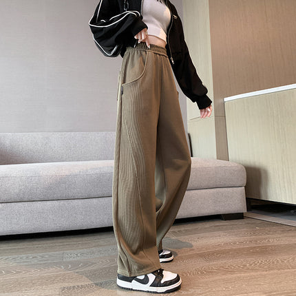 2025 High Street Plus Size Banana Pants Women's Spring & Fall Pants 2025 New High Waist Wide Leg Loose Slim Casual Straight Leg