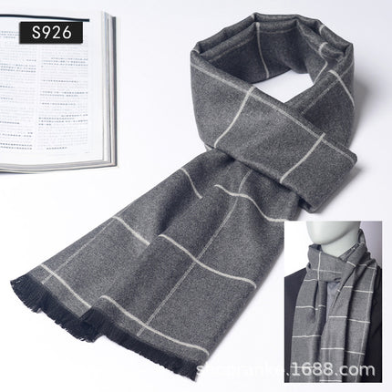 New Plaid Scarf for Men in Autumn and Winter, New Korean Version for Boyfriend, Plaid Scarf, Shawl, Male and Female Students, Couple to Keep Warm