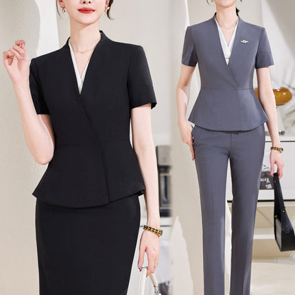 Formal wear women's business wear suit suit skirt business reception sales department work clothes Hotel hotel front desk work clothes