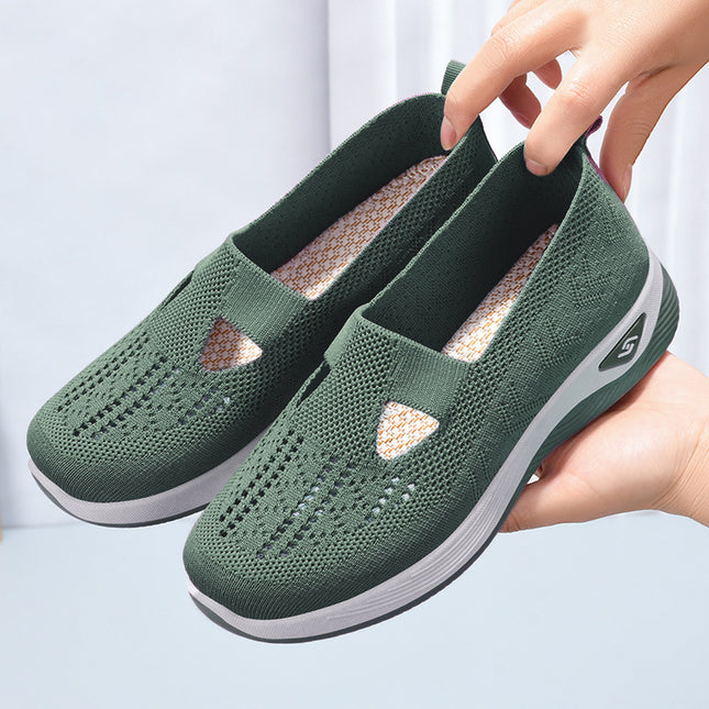 Shoes for Middle-Aged and Elderly Women, Breathable and Comfortable Summer Shoes, Factory Direct Sales, Soft-Soled Casual Slip-On Mesh Mother's Shoes