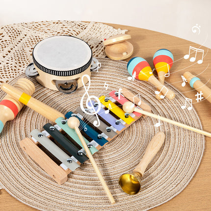 Cross-border early education children's simulation musical instrument Orff percussion instrument drum rattle sand hammer toy music suit