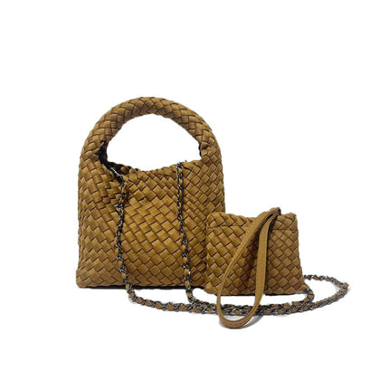 Cross-border Nylon Cloth Woven Bag Diving Material Bag Large Capacity Portable Vegetable Basket Bag Chain Crossbody Bag