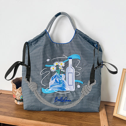 New Canvas Bag Embroidered Shopping Bag Tote Bag Large Capacity Bag Women's Handbag Crossbody Bag