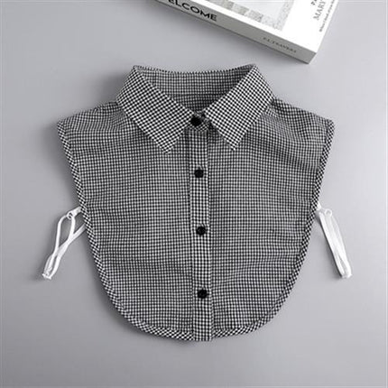 Spring Autumn Winter Holiday Collar All-match Sweater Decorative Plaid Fake Shirt New Arrival Pleated Collar Half High Collar Decorative Collar