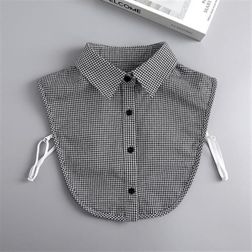 Spring Autumn Winter Holiday Collar All-match Sweater Decorative Plaid Fake Shirt New Arrival Pleated Collar Half High Collar Decorative Collar