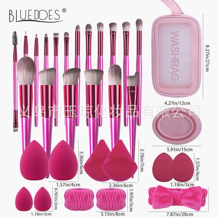 Cross-border makeup brush suit 31-piece set combination beauty egg powder puff portable storage bag foundation brush beauty wholesale