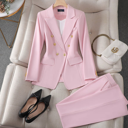 Zihong Zihong Suit suit Women's White Fashion Dress Suit High-end Temperament Goddess Fan suit 8017