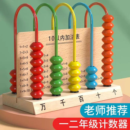 Five-gear counter primary school students' first and second grade mathematics teaching aids, counting tools, arithmetic, ten thousand five-element calculation framework learning tools