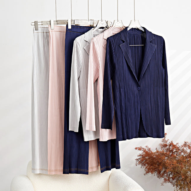Casual Business Wear Pants Suit Women's High-end Fashion 2023 New Suit Jacket Pleated Pants Women's Two-piece Set