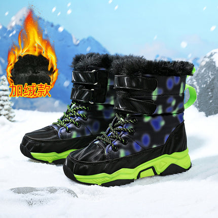 Children's Snow Boots 2026 Winter New Style, Fleece-Lined and Thickened for Warmth, Northeast Cotton Boots, Girls' High-Top Snow Boots Wholesale