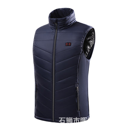 Cross-border explosions stand collar intelligent heating vest USB charging heating constant temperature cold warm vest factory direct sales