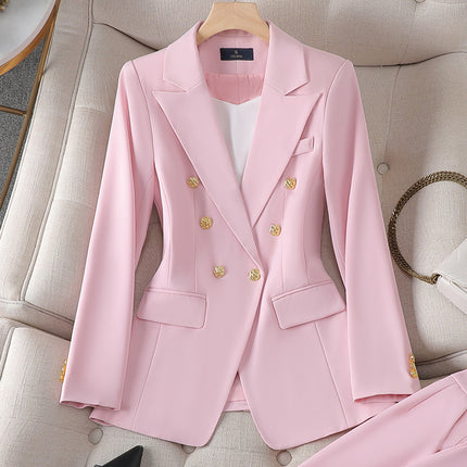Zihong Zihong Suit suit Women's White Fashion Dress Suit High-end Temperament Goddess Fan suit 8017