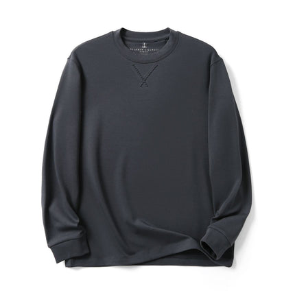 Spring and Autumn Simple Solid Color Sports Crewneck Sweater Men's Casual Loose All-match Pullover Hat All-match Top