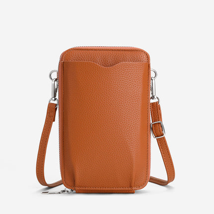2026 Cross-Border Leather Women's Crossbody Shoulder Bag Vertical Style Phone Bag Macaron Color Commuting Versatile Lightweight Storage