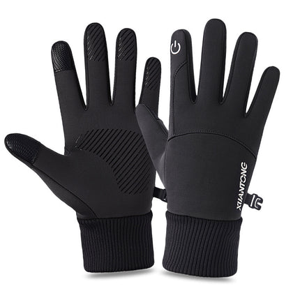 Cross-border Autumn and Winter Riding Gloves Men's and Women's Outdoor Waterproof Ski Non-slip Touch Screen Gloves Warm fleece-lined Full Finger Gloves