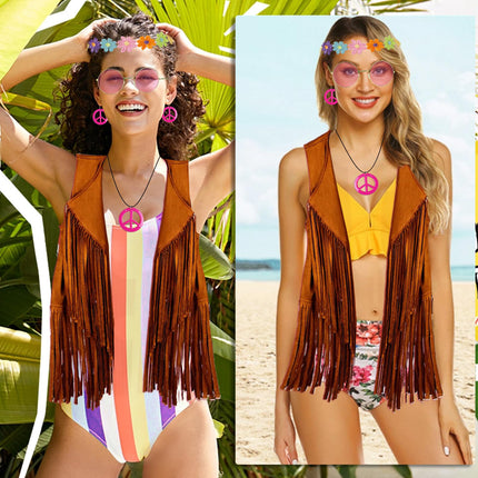 Cross-Border 2025 European and American Popular Tassel Jacket Women's Deerskin Velvet American Large Size Vest Vest Trendyy Women's Clothing